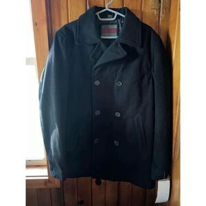 Excelled Men's Collection Pea Coat Black Size‎ Large NWT